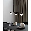 Luminaria colgante CONTINA de 3 llamas G9 IP20, blanco opalino, negro, negro brillante 