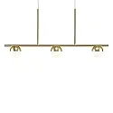 Luminaria colgante CONTINA de 3 llamas G9 IP20, brillante, latón, blanco opalino, negro, blanco 