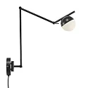 Wall luminaire CONTINA, G9, IP20, glass opal white, black