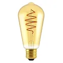 Filamento luminoso SPIRAL DECO EDISON E27 5W 250lm 2000K CRI 80 regulable, dorado regulable