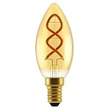 Filamento luminoso en forma de vela SPIRAL DECO C35 E14 2,5W 136lm 2000K CRI 80 regulable, dorado regulable