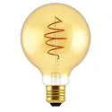 Bombilla filamento Globe SPIRAL DECO E27 5W 250lm 2000K CRI 80 regulable, dorado regulable