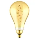 LED Filament light bulb SPIRAL DECO Standard, E27, 8,5W, 2000K, 600lm, glass gold, dimmable