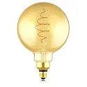 Bombilla filamento Globe SPIRAL DECO E27 8,5W 600lm 2000K CRI 80 regulable, dorado regulable