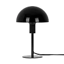 table lamp ELLEN MINI half round, with switch, with lamp socket E14 IP20, black glossy 