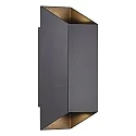 Luminaria de pared para exteriores NICO SQUARE 22 Arriba-Abajo, angular GU10 IP54, negro regulable