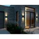 Luminaria de pared para exteriores NICO SQUARE 22 Arriba-Abajo, angular GU10 IP54, color oxidado regulable