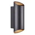 Luminaria de pared para exteriores NICO ROUND 22 Arriba-Abajo, cilíndrico GU10 IP54, negro regulable
