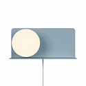Nordlux wall luminaire LILIBETH with switch, with shelf, ball shaped, with lamp socket E14 IP20, blue, mat 