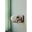 Nordlux Luminaria de pared LILIBETH con interruptor, con estante, en forma de bala, con portalámpara E14 IP20, marrón, mate 