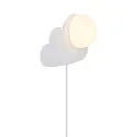 Nordlux Luminaria de pared SKYKU CLOUD con interruptor, en forma de bala, con portalámpara E14 IP20, blanco mate 