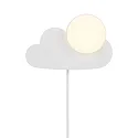 Nordlux Luminaria de pared SKYKU CLOUD con interruptor, en forma de bala, con portalámpara E14 IP20, blanco mate 
