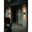Nordlux Luminaria de pared para exteriores KYKLOP RIPPLE WL Arriba-Abajo, cilíndrico, con portalámpara GU10 IP54, mate, color oxidado