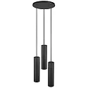 Nordlux Luminaria colgante TILO de 3 llamas, redondo GU10 IP20, negro regulable