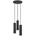 Nordlux Luminaria colgante TILO de 3 llamas, redondo GU10 IP20, negro regulable