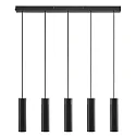 Luminaria colgante TILO de 5 llamas, redondo GU10 IP20, negro regulable