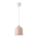 pendant luminaire GASTON direct, with lamp socket E27 IP20, wood, dusty pink dimmable