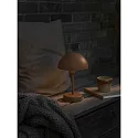 Nordlux battery table lamp ELLEN TO-GO without charger, with IP charging station IP44, brown, mat dimmable