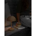 Nordlux battery table lamp ELLEN TO-GO without charger, with IP charging station IP44, brown, mat dimmable
