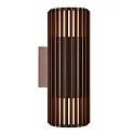 Luminaria de pared para exteriores ALUDRA DOUBLE E27 IP54, seaside marrón metálico regulable