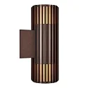 Nordlux Luminaria de pared para exteriores ALUDRA DOUBLE E27 IP54, seaside marrón metálico regulable