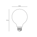 Nordlux Bombilla filamento Globe DECO G95 G95 mate E27 7W 806lm 3000K 360° CRI 80 regulable, blanco opalino regulable