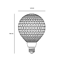 Nordlux Bombilla filamento Globe DECO G125 CHECKED conmutable G125 mate E27 3,9W 500lm 3000K 360° CRI 80 , blanco opalino 