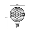 Nordlux Bombilla filamento Globe DECO HARLEKIN G125 conmutable G125 mate E27 3,9W 500lm 3000K 360° CRI 80 , blanco opalino 