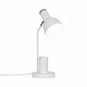 Luminaria de mesa DEVONE  ajustable, con portalámpara E27 IP20, madera, blanco 