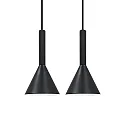 Luminaria colgante KELVIS juego de 2 GU10 IP20, negro regulable