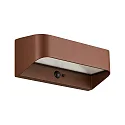 Nordlux Lámpara solar de pared MARCELLIO con sensor IP54, marrón 