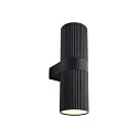 Luminaria de pared para exteriores KYKLOP RIPPLE WL MAXI Arriba-Abajo, cilíndrico, con portalámpara E27 IP54, negro mate