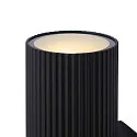 Nordlux Luminaria de pared para exteriores KYKLOP RIPPLE WL MAXI Arriba-Abajo, cilíndrico, con portalámpara E27 IP54, negro mate