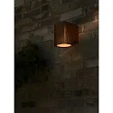 Nordlux outdoor wall luminaire SIDARA WL square, perforated, sea-air resistant, with lamp socket E27 IP54, seaside metallic brown