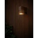 Nordlux outdoor wall luminaire SIDARA WL square, perforated, sea-air resistant, with lamp socket E27 IP54, seaside metallic brown