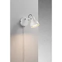 Luminaria de pared ASLAK de 1 llama, con interruptor, ajustable GU10 IP20, blanco tráfico 