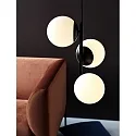 Luminaria colgante LILLY E14 IP20, blanco opalino, negro 