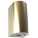 Luminaria de pared para exteriores CANTO MAXI 2 GU10 IP44, claro, latón