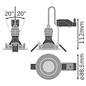 Ledvance recessed luminaire KIT LEDR GU10 8.3W CRI90 3000K DIM IP20, 8,3W 575lm 3000K 36° 36° CRI 90