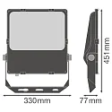 Ledvance Luz de inundación FL PFM DA ASYM 45X140 150W 4000K BK controlable por DALI, asimétrico IP66, negro