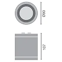 Ledvance outdoor ceiling luminaire DL SURFACE IP65 DN 90 P 15W 840 36D WT cylindrical, surface-mounted version IP65/IP65, white