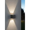 Paulmann Luminaria de pared para exteriores LED CYBO pequeño, angular, ajustable IP65, gris 