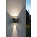 Paulmann Luminaria de pared para exteriores LED CYBO pequeño, angular, ajustable IP65, gris 
