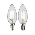 Filamento luminoso en forma de vela juego de 2 E14 4,8W 470lm 4000K 360° CRI >80 