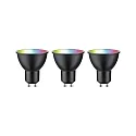Bombilla LED inteligente WIFI RGBW juego de 3, controlable por ZigBee GU10 4,8W 350lm 2200-6500K 38° CRI 80-89 regulable