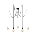 Paulmann Luminaria colgante NEORDIC KETIL de 5 llamas E27 IP20, negro regulable