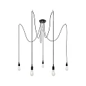 Paulmann Luminaria colgante NEORDIC KETIL de 5 llamas E27 IP20, negro regulable
