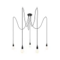 Paulmann Luminaria colgante NEORDIC KETIL de 5 llamas E27 IP20, negro regulable