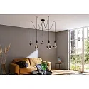 Paulmann Luminaria colgante NEORDIC KETIL de 5 llamas E27 IP20, negro regulable