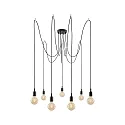 Paulmann Luminaria colgante NEORDIC KETIL de 7 llamas E27 IP20, negro regulable